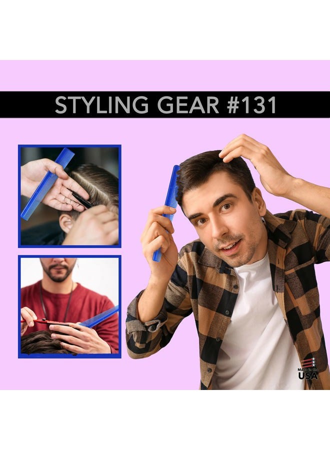 Styling Gear #131 Set of 12 Tapered Hair Cutting Styling Combs Twist Braid Flexible Ideal for Barber Hairstylists Men and Women (Royal Blue) - Image 3