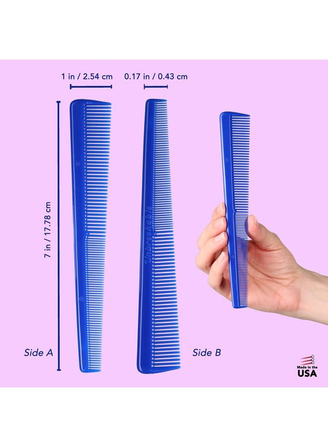 Styling Gear #131 Set of 12 Tapered Hair Cutting Styling Combs Twist Braid Flexible Ideal for Barber Hairstylists Men and Women (Royal Blue) - Image 2