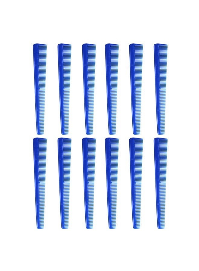 Styling Gear #131 Set of 12 Tapered Hair Cutting Styling Combs Twist Braid Flexible Ideal for Barber Hairstylists Men and Women (Royal Blue) - Image 1