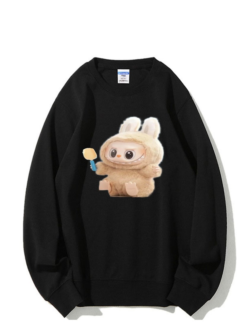 NIBEMINENT Labubu Printed Cotton Long Sleeve Hoodie 