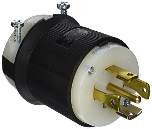 Hubbell Wiring Device-Kellems Plug,120/208VAC,30A,L21-30P,4P,5W,3PH, Black/White (HBL2811) - Image 1
