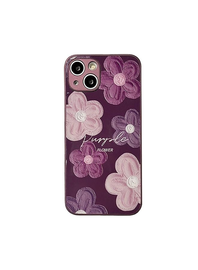 iPhone 13 Case Cover with Cmaera Len Protector Pattern  Heavy Duty Rugged Shockproof Hybrid Comfortable Touching Protective Case for Women Men iPhone 13 Accessories  Purple  - Image 1