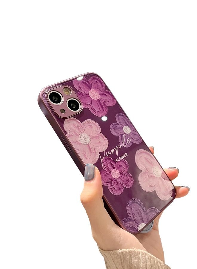 iPhone 13 Case Cover with Cmaera Len Protector Pattern  Heavy Duty Rugged Shockproof Hybrid Comfortable Touching Protective Case for Women Men iPhone 13 Accessories  Purple  - Image 2