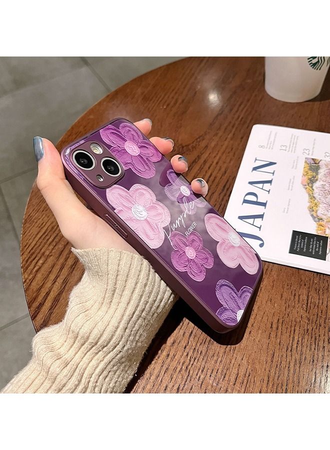 iPhone 13 Case Cover with Cmaera Len Protector Pattern  Heavy Duty Rugged Shockproof Hybrid Comfortable Touching Protective Case for Women Men iPhone 13 Accessories  Purple  - Image 4