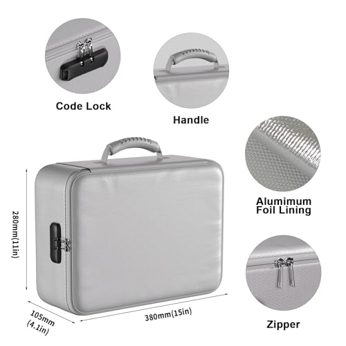 DocSafe 5200°F Document Organizer with Lock,Upgraded Heat Insulated Fireproof＆Waterproof Box 8 Layers File Organizer,Portable Home Travel Safe Storage for Important Documents, Files,Silver (Soft) - Image 5