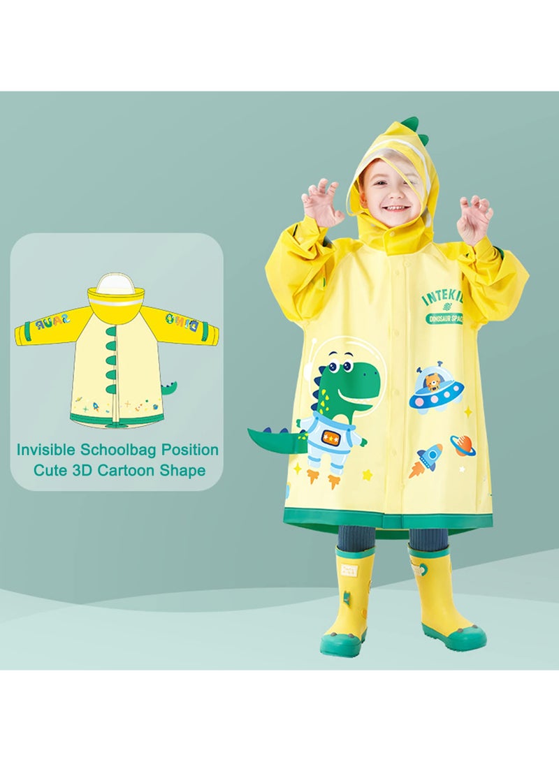 Excefore Kids Waterproof Rain Coat, EVA Portable Rain Poncho, for Girls Boys Toddler Rainwear Rain Jacket Cape, Reusable Children Raincoat, for Outdoor Climbing Cycling Hiking Camping,L Size 5-6 Years  - Image 2