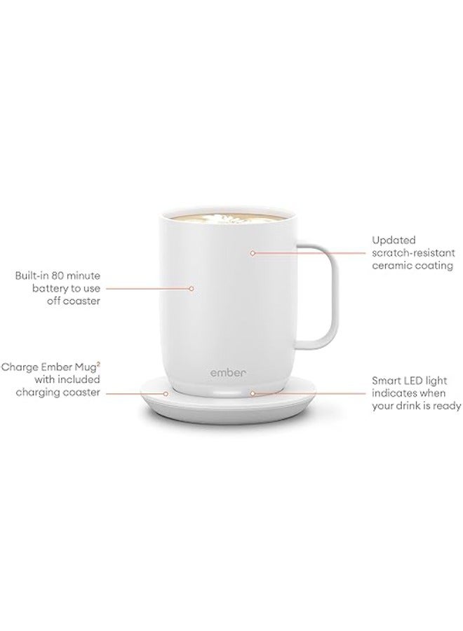 Ember Mug 2 10OZ / 295ML | Temperature Control Mug, Vacuum Insulated Stainless Steel Smart Cup for Coffee, Tea, Water, 90Min Battery Life, iOS/Android - White - Image 3