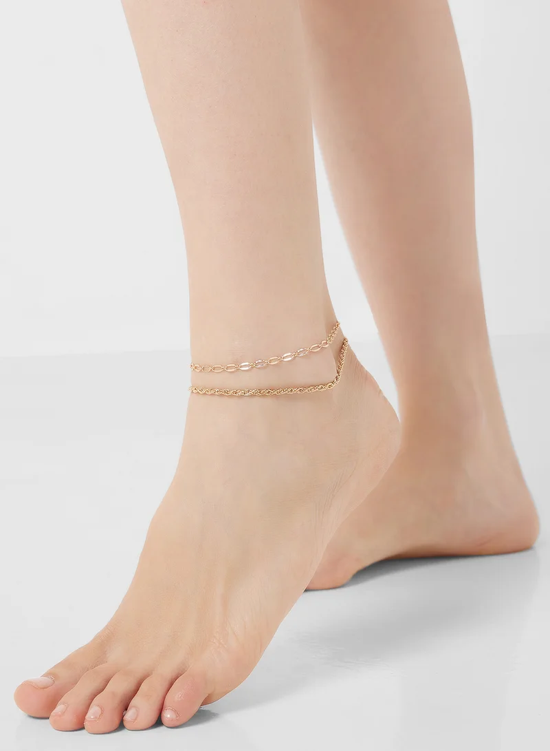 ELLA 2 Pack Chain Anklet