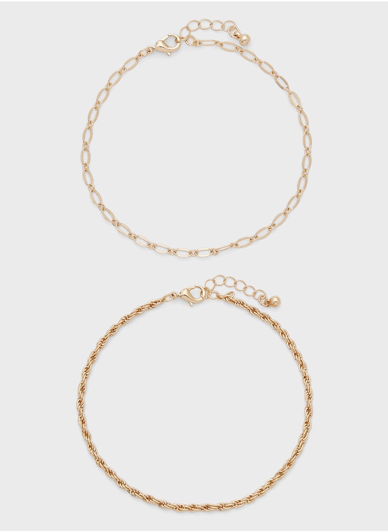ELLA 2 Pack Chain Anklet  - Image 1