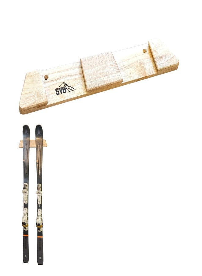 StoreYourBoard Horizontal Wood Ski Rack Wall Mount - Heavy Duty Ski Wall Mount Organizer, Space-Saving Ski Holders for Wall Display, Durable Skis Rack for Garage, Home or Cabin - Natural Wood (Medium) - Image 5