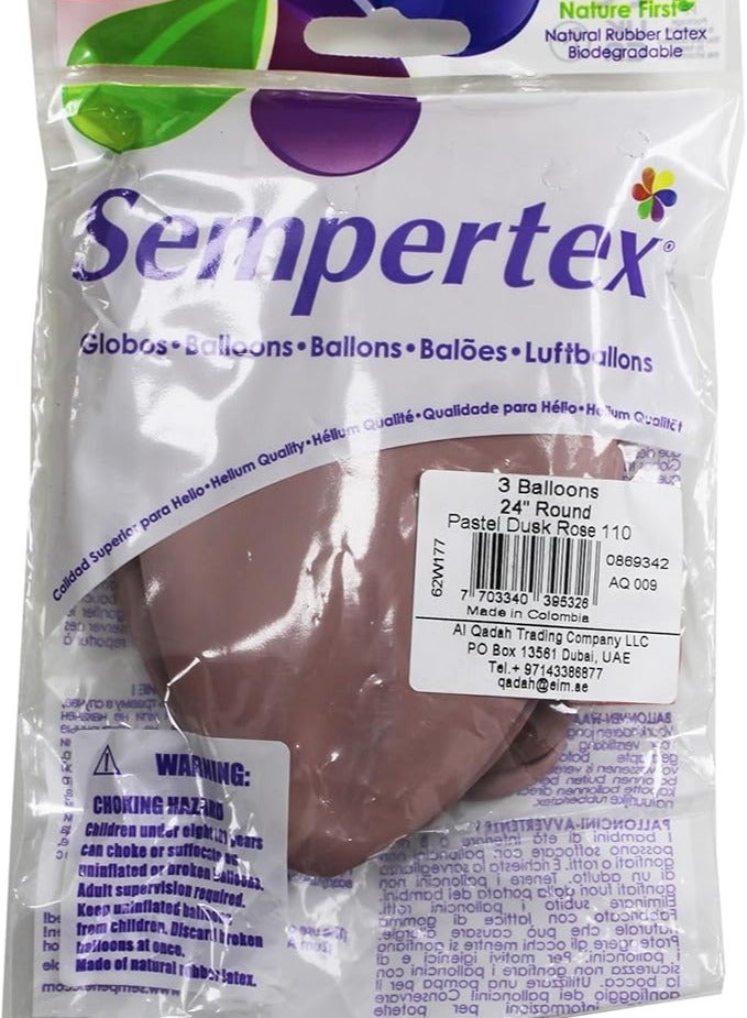 Sempertex Balloon Set Assorted Colors Ideal for Parties Birthdays Weddings and Celebrations Premium Quality Latex Balloons Vibrant and Durable Perfect (R-24 PASTEL DUSK 110 ROSE 3PCS BAG) - Image 5