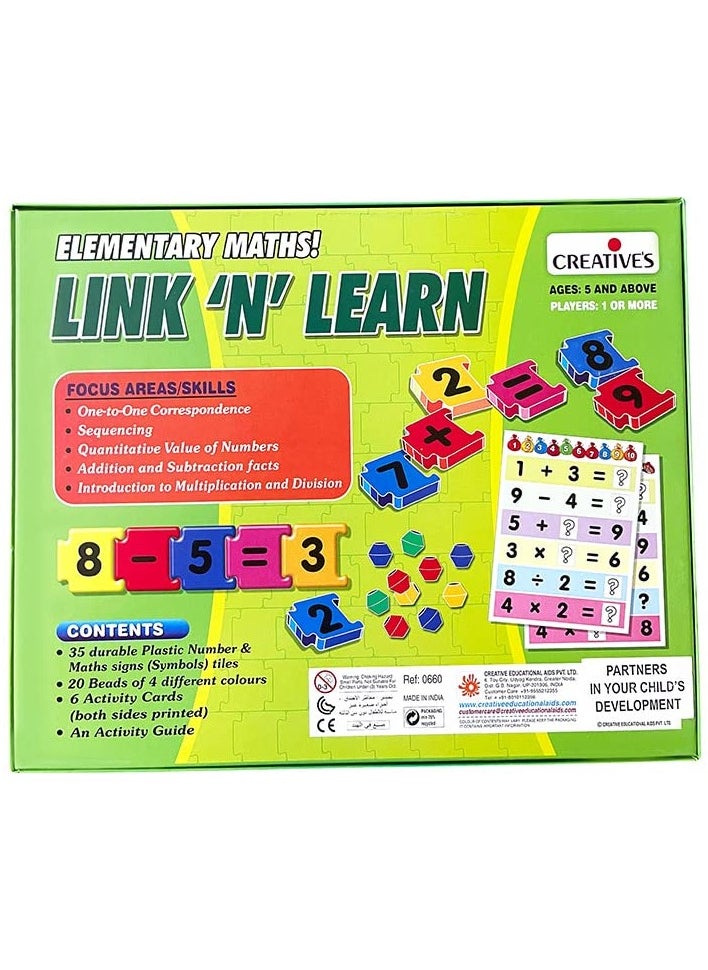 Creative's - Creativie's Link N Learn Elementary Math’s | Introduction to Multiplication & Division |Mathematics Learning Game | Educational Game for Kids 5 & Up - Image 1