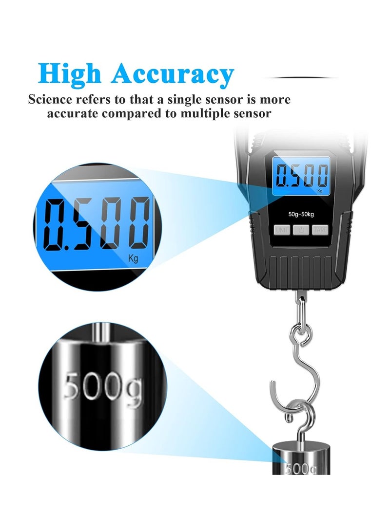 ميزان الأمتعة الرقمي، ميزان السمك الرقمي، ميزان الصيد، ميزان تعليق إلكتروني دقيق متعدد الاستخدامات، مقياس قياس لصيد الأسماك أو البضائع - Image 3