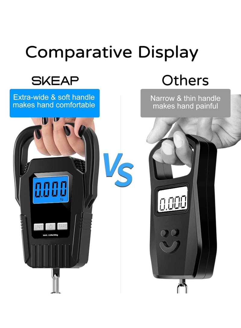 ميزان الأمتعة الرقمي، ميزان السمك الرقمي، ميزان الصيد، ميزان تعليق إلكتروني دقيق متعدد الاستخدامات، مقياس قياس لصيد الأسماك أو البضائع - Image 5