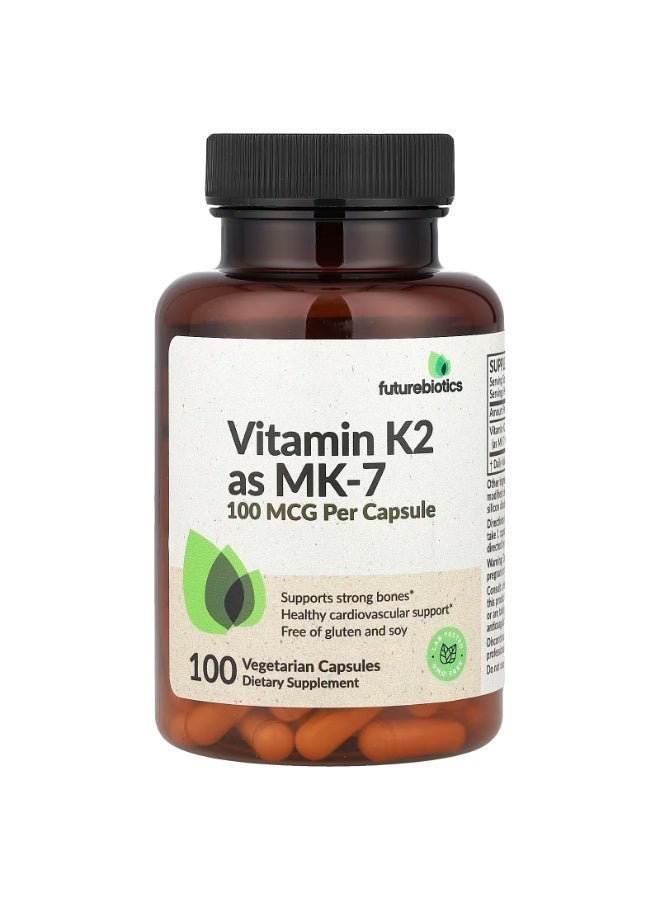 فيوتشر بايوتكس فيوتشربيوتكس، فيتامين ك2 على شكل MK-7، 100 ميكروغرام، 100 كبسولة نباتية - Image 1