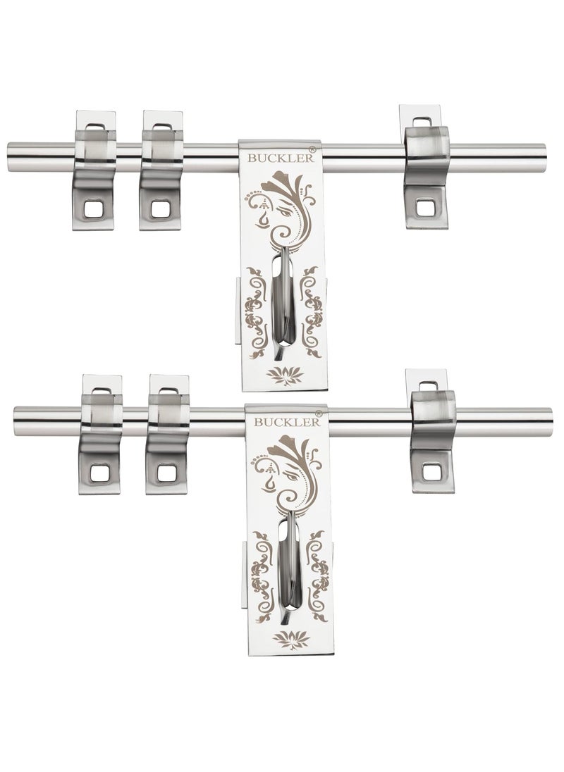 BUCKLER BUCKLER Stainless Steel Aldrop for Main Door Gate Kitchen Bedroom DoorOffice Door and Wooden Doors Ganpati ji Laser Print 14MM3MM 10 Inch 4 4  - Image 1