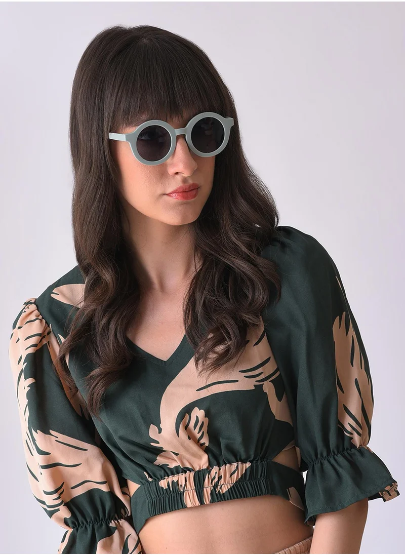 صوص هاوت Black Lens Black Round Sunglasses