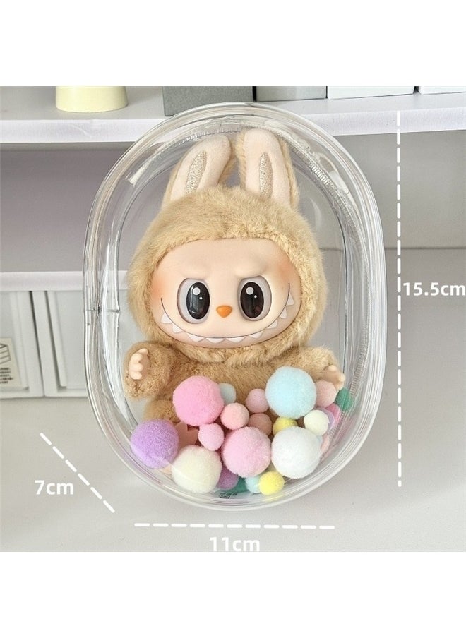yongsheng Candy Doll Dustproof Storage Bag [transparent Edge] Large Cabin Bag-Bare Bag for Sitting posture, Protective Case Clear Display Bag with Keychain, Color Ball: Transparent Case for Hanging Walking Models (Doll Excluded, Second Generation Sitting)  - Image 3
