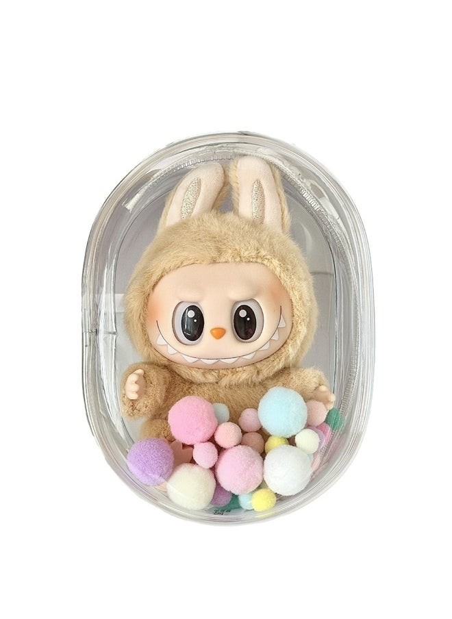 yongsheng Candy Doll Dustproof Storage Bag [transparent Edge] Large Cabin Bag-Bare Bag for Sitting posture, Protective Case Clear Display Bag with Keychain, Color Ball: Transparent Case for Hanging Walking Models (Doll Excluded, Second Generation Sitting)  - Image 1