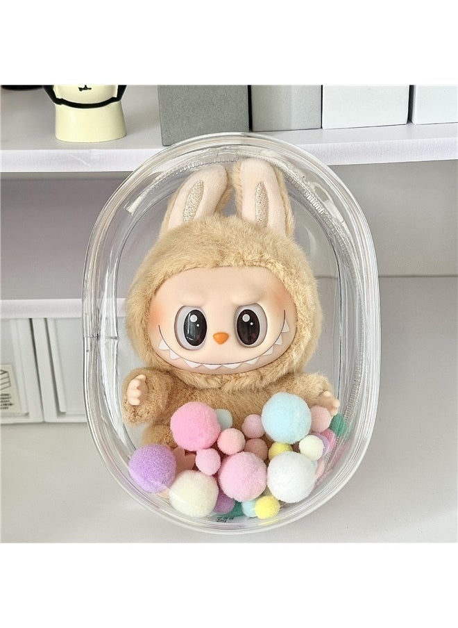 yongsheng Candy Doll Dustproof Storage Bag [transparent Edge] Large Cabin Bag-Bare Bag for Sitting posture, Protective Case Clear Display Bag with Keychain, Color Ball: Transparent Case for Hanging Walking Models (Doll Excluded, Second Generation Sitting)  - Image 2