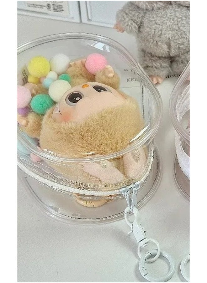 yongsheng Candy Doll Dustproof Storage Bag [transparent Edge] Large Cabin Bag-Bare Bag for Sitting posture, Protective Case Clear Display Bag with Keychain, Color Ball: Transparent Case for Hanging Walking Models (Doll Excluded, Second Generation Sitting)  - Image 5