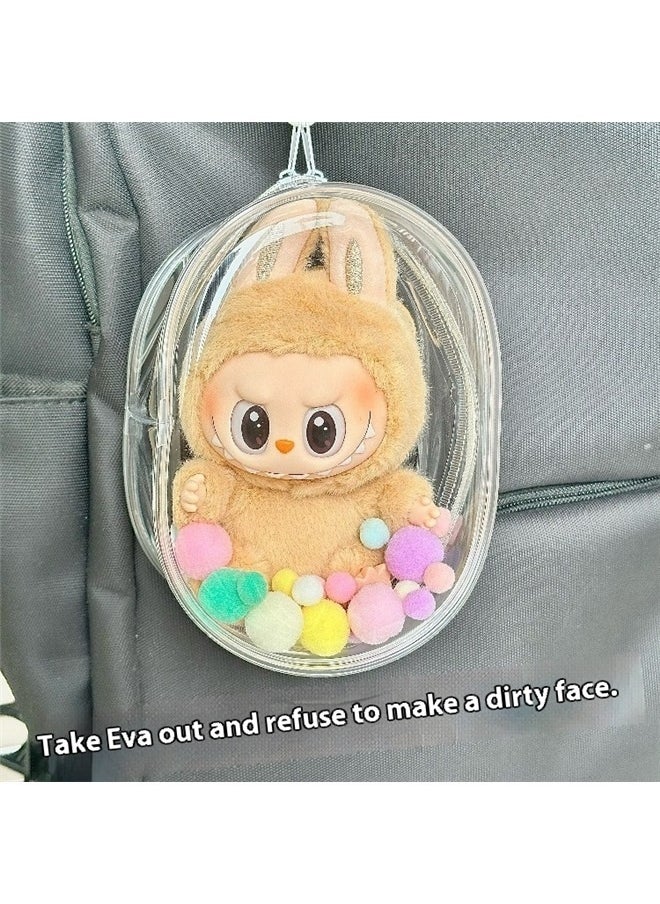 yongsheng Candy Doll Dustproof Storage Bag [transparent Edge] Large Cabin Bag-Bare Bag for Sitting posture, Protective Case Clear Display Bag with Keychain, Color Ball: Transparent Case for Hanging Walking Models (Doll Excluded, Second Generation Sitting)  - Image 4