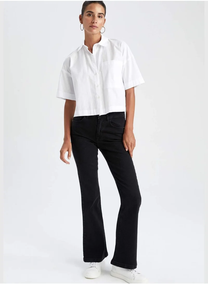 ديفاكتو Woman Flare Fit Denim Trousers