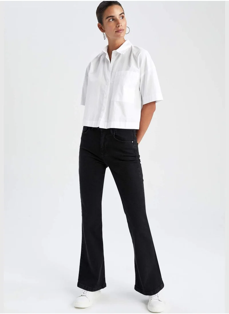 ديفاكتو Woman Flare Fit Denim Trousers
