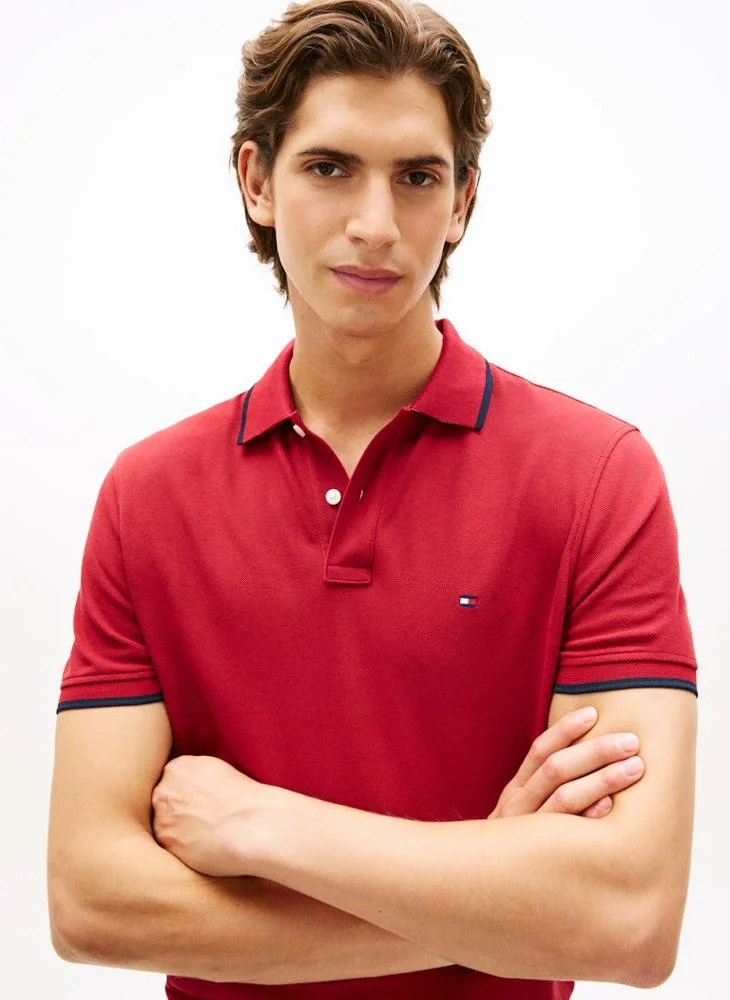 Regular Fit Tipped Pique Polo Shirt