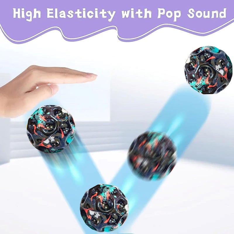 BLOOM PLEX Moon Ball for Kids – Super High Bouncing Ball Toy | Improves Hand-Eye Coordination | Stress Relief & Sensory Toy for Kids, Adults, Pets | Indoor Outdoor Play | Multicolor (Pack of 12) - Image 3