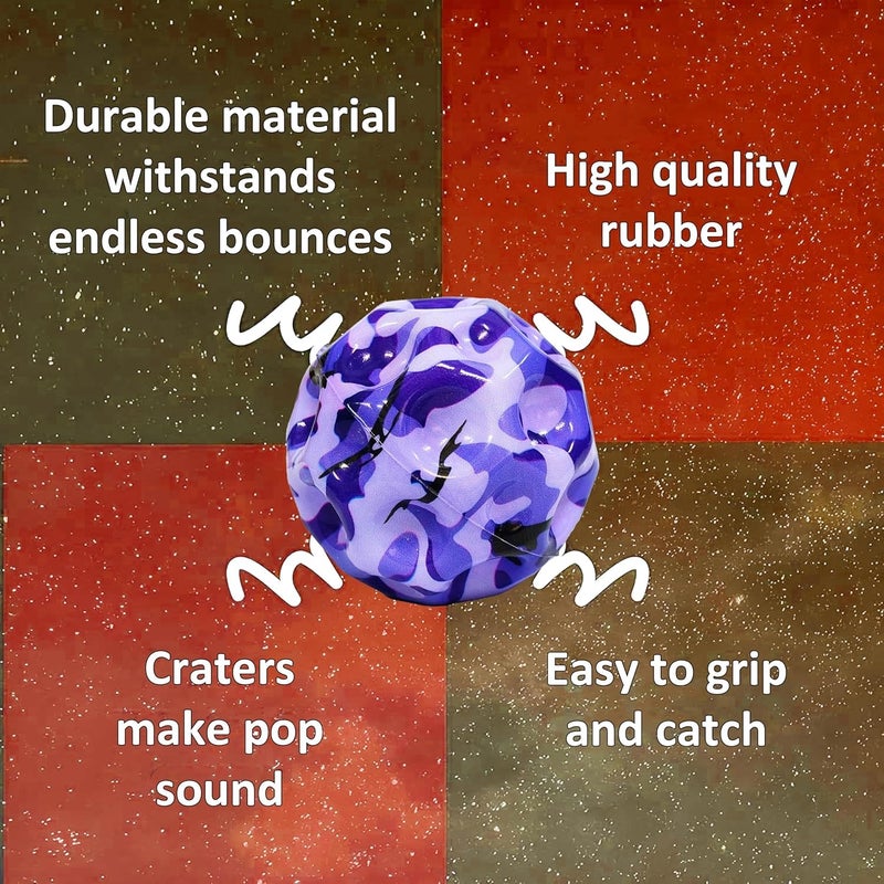 BLOOM PLEX Moon Ball for Kids – Super High Bouncing Ball Toy | Improves Hand-Eye Coordination | Stress Relief & Sensory Toy for Kids, Adults, Pets | Indoor Outdoor Play | Multicolor (Pack of 12) - Image 5