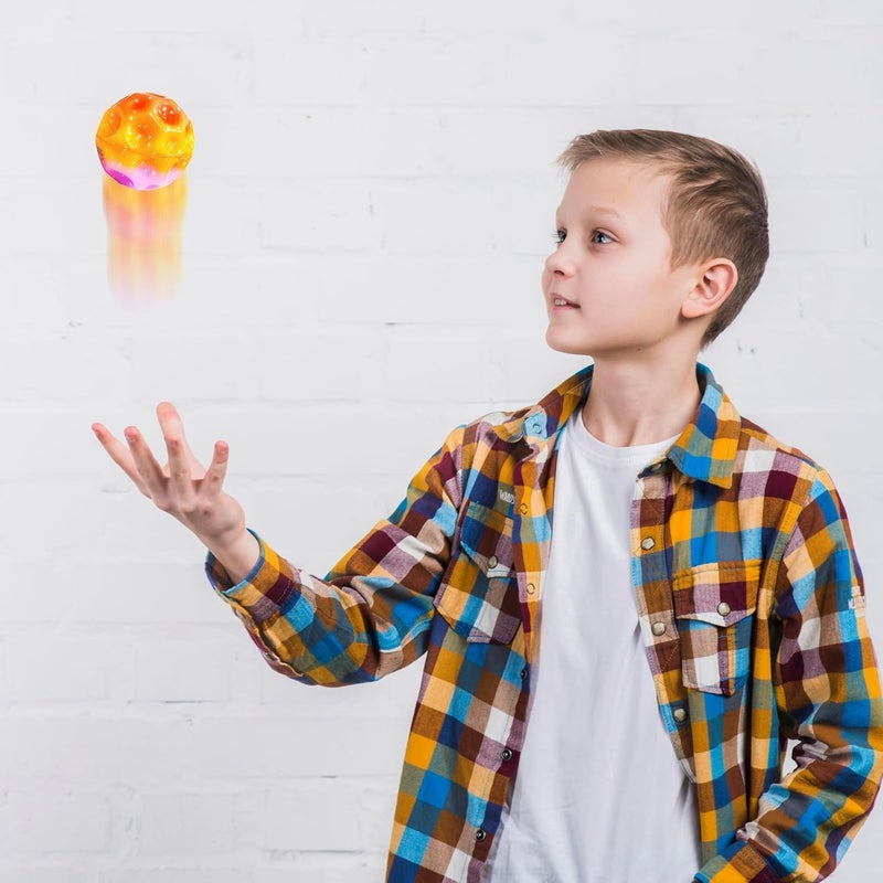 BLOOM PLEX Moon Ball for Kids – Super High Bouncing Ball Toy | Improves Hand-Eye Coordination | Stress Relief & Sensory Toy for Kids, Adults, Pets | Indoor Outdoor Play | Multicolor (Pack of 12) - Image 1