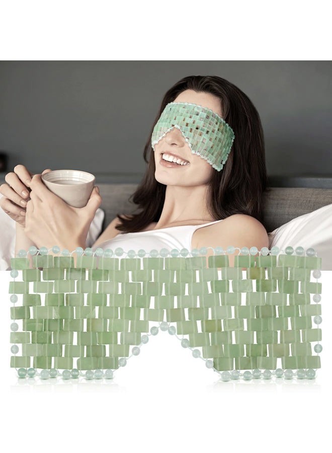 gemshan Jade Eye Mask, gemshan 2 Pcs Stone Eye Mask Hot or Cold Use, Green Jade Facial Eye Sleeping Mask - Image 5