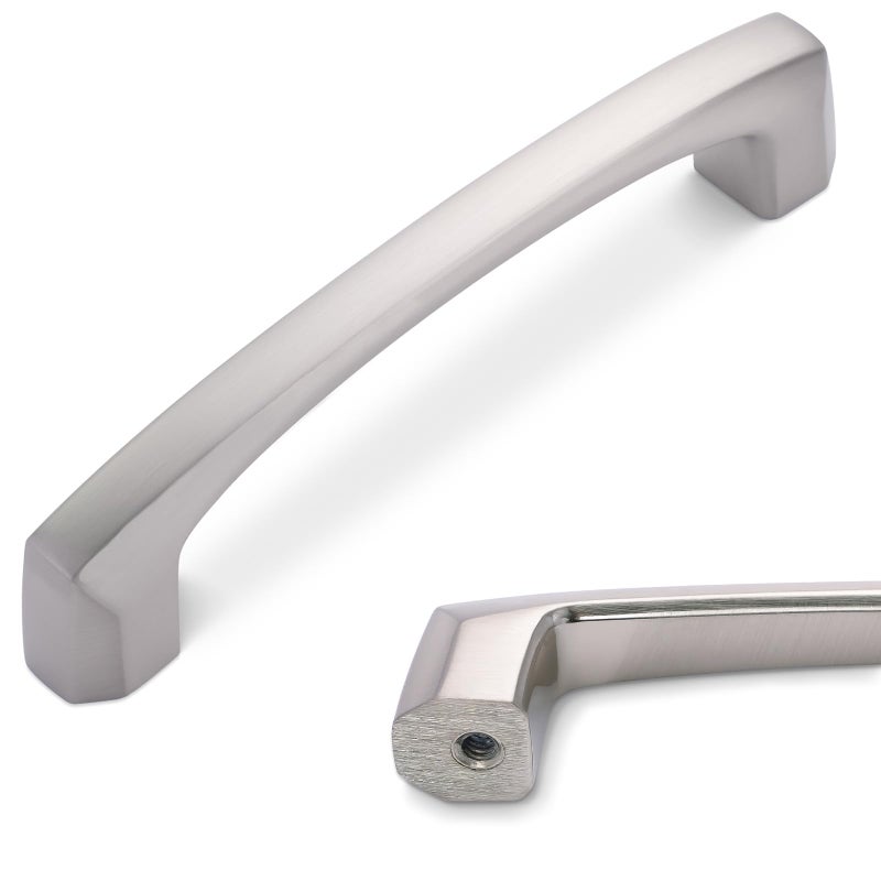 POVEFONK 10 Pack 375 inch96mm Brushed Satin Nickel Kitchen Cabinet Handles Cabinet Pulls Sliver Drawer Pulls Kitchen Cabinet Hardware Handles Dresser Handles - Image 2