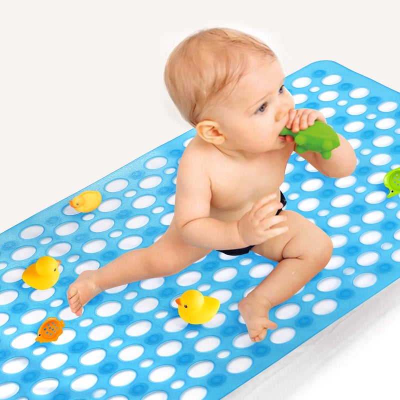 Bath Mat for Tub 30 x 17 inch Non Slip Bathtub Mat Machine Washable Shower Mat with Suction Cups Quick Drain Bathtub Mat for Bathroom