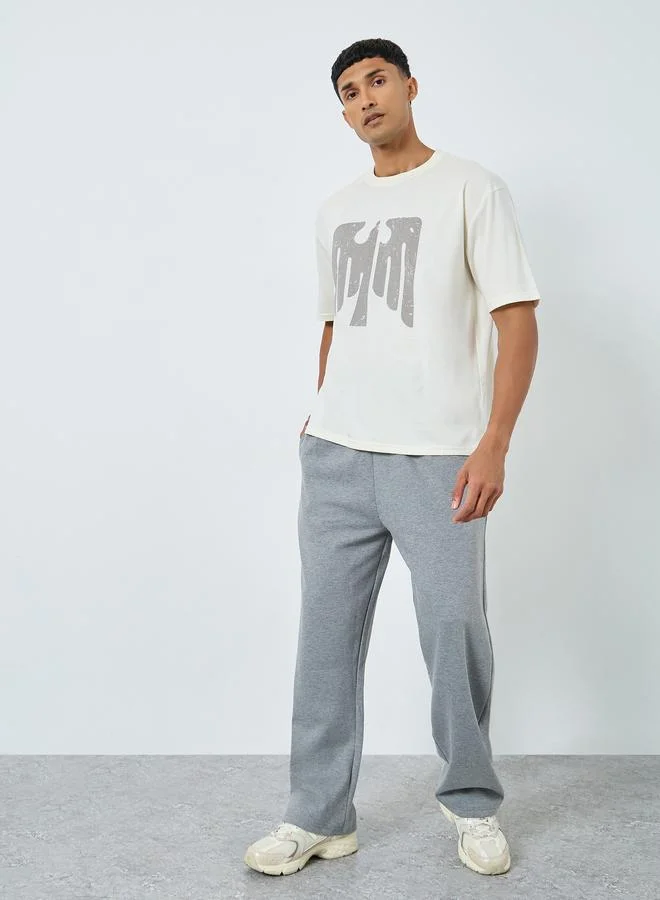 Styli Styli Men Grey Oversized Joggers with Drawstring