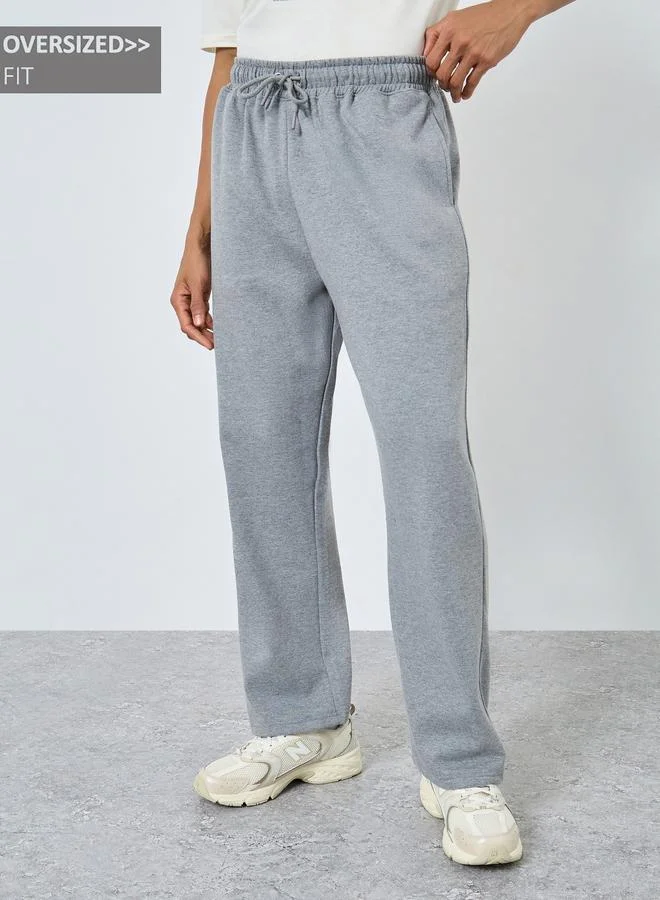 Styli Men Grey Oversized Joggers with Drawstring