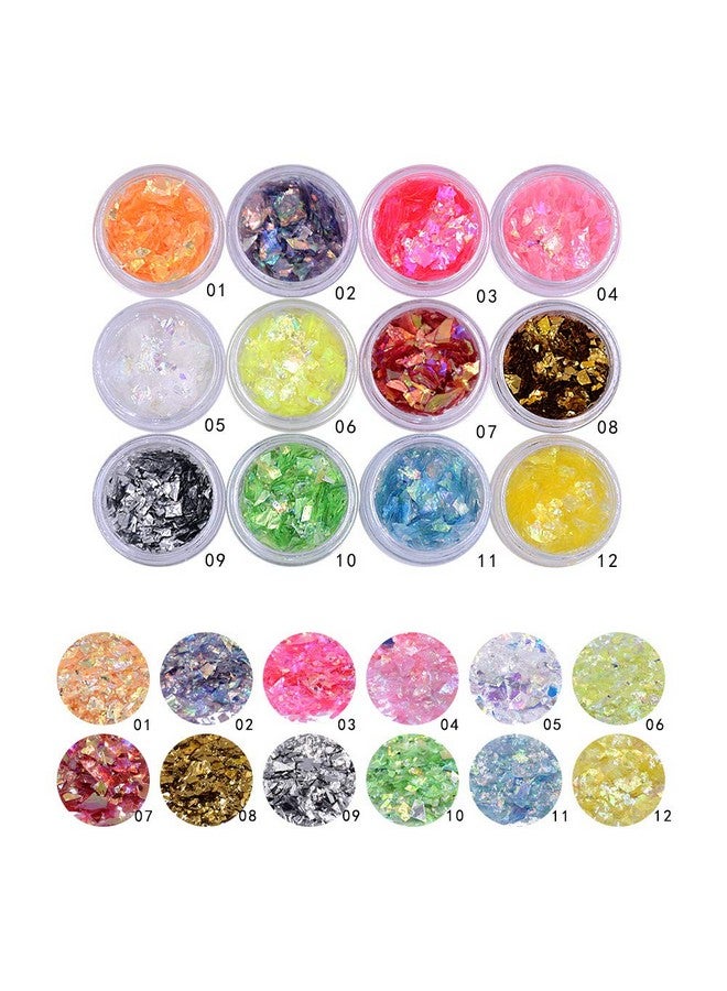 يس ليدي بريق أظافر Yeslady، شرائح مايلر، ترتر، رقائق قزحية سميكة، زينة حورية البحر المستديرة، ملصقات فنية DIY، نصائح للزينة، 24 صندوقًا - Image 2