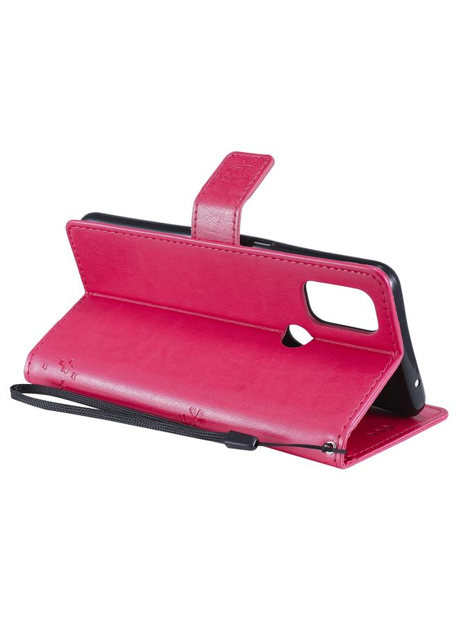 S-TOP Case For OnePlus Nord N10 5G Tree & Cat Pattern Pressed Printing Horizontal Flip PU Leather Case with Holder & Card Slots & Wallet & Lanyard - Image 5