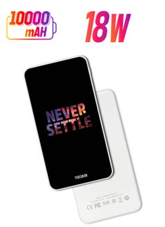 Theodor 10,000 mAh Super Fast Charging Ultra Compact Power Bank with Quick Charge & Power Delivery, Portable Charger For iPhone and Android Never Settle  - Image 1
