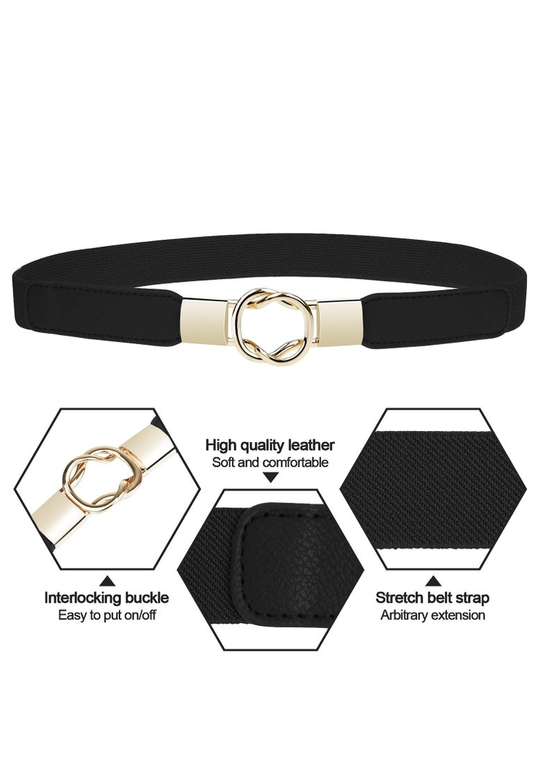KASTWAVE - Skinny Belts for Women 5 Pack, Fashion Dress Belts Stretch Women Waist Belts Plus Size Elastic Waist Band for Dresses - Image 1
