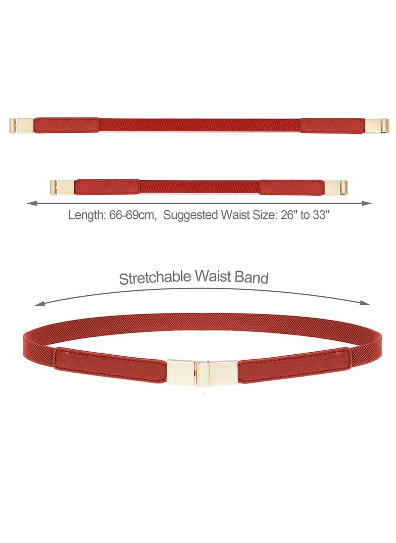 KASTWAVE - Skinny Belts for Women 5 Pack, Fashion Dress Belts Stretch Women Waist Belts Plus Size Elastic Waist Band for Dresses - Image 1