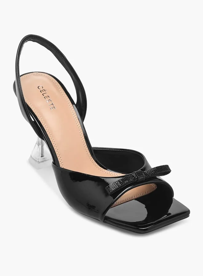 سيليست صنادل نسائية بكعب ستيليتو وزينة فيونكة