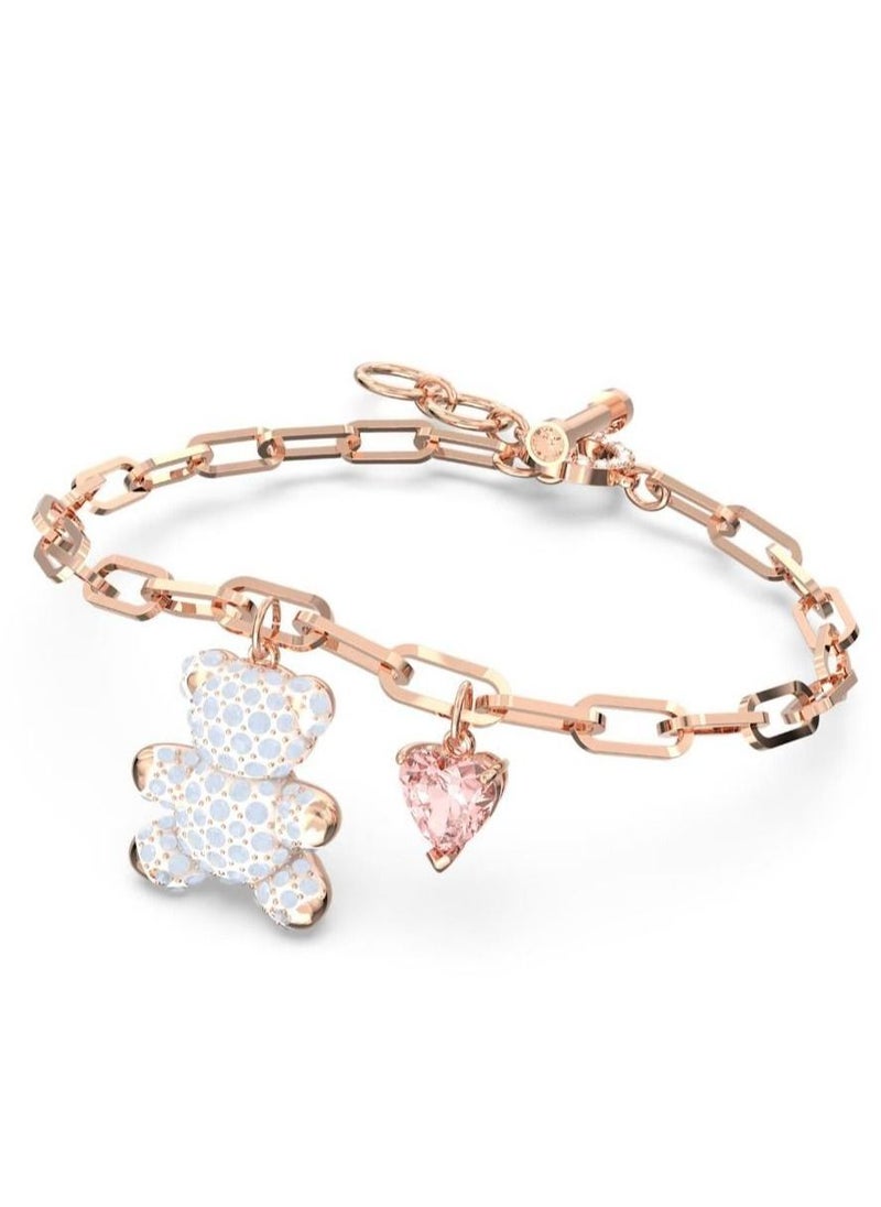 Generic - Swarovski Teddy White Bear Bracelet Rose Gold Tone Plated - Image 1