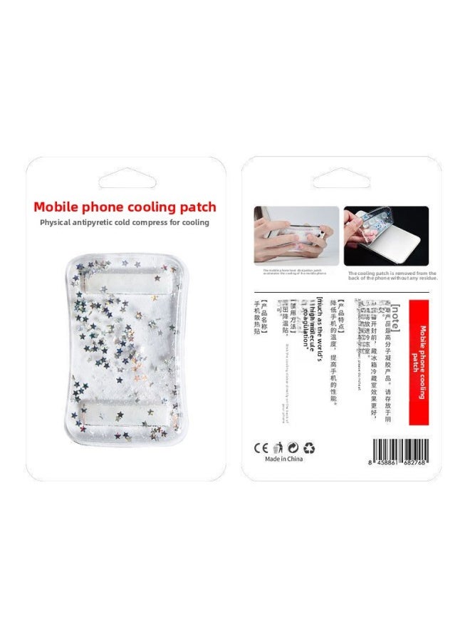 Generic Mobile Phone Cooling Heat Dissipation Artifact Summer Essential Cold Cooling Artifact Game Live Mobile Phone Cooling Sticker Heat Dissipation Sticker-Colour:Silver - Pack Of Two  - Image 1