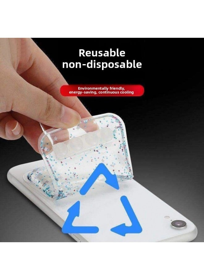 Generic Mobile Phone Cooling Heat Dissipation Artifact Summer Essential Cold Cooling Artifact Game Live Mobile Phone Cooling Sticker Heat Dissipation Sticker-Colour:Silver - Pack Of Two  - Image 5
