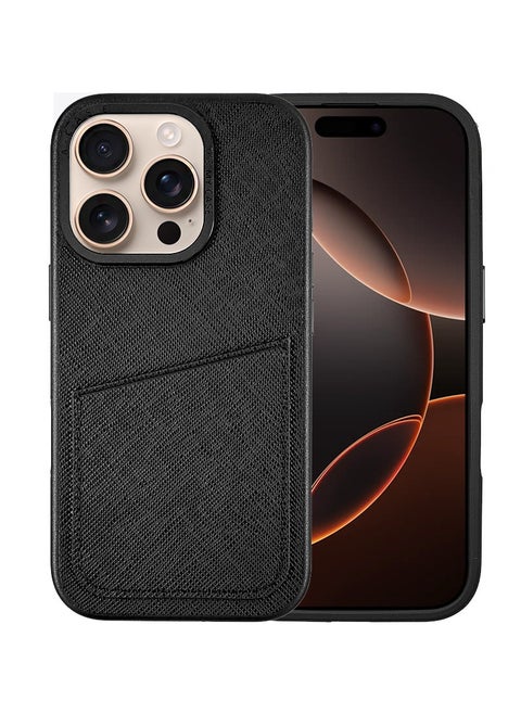 A-Case itsmycase Series Ambar with a Compact Wallet that Made of Soft Material Compatible with iPhone 16 Pro Max - Black
