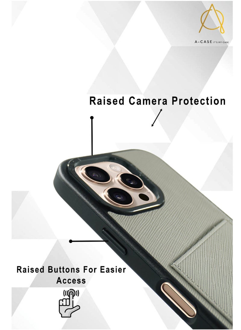 A-Case itsmycase Series Ambar with a Compact Wallet that Made of Soft Material Compatible with iPhone 16 Pro Max - Black