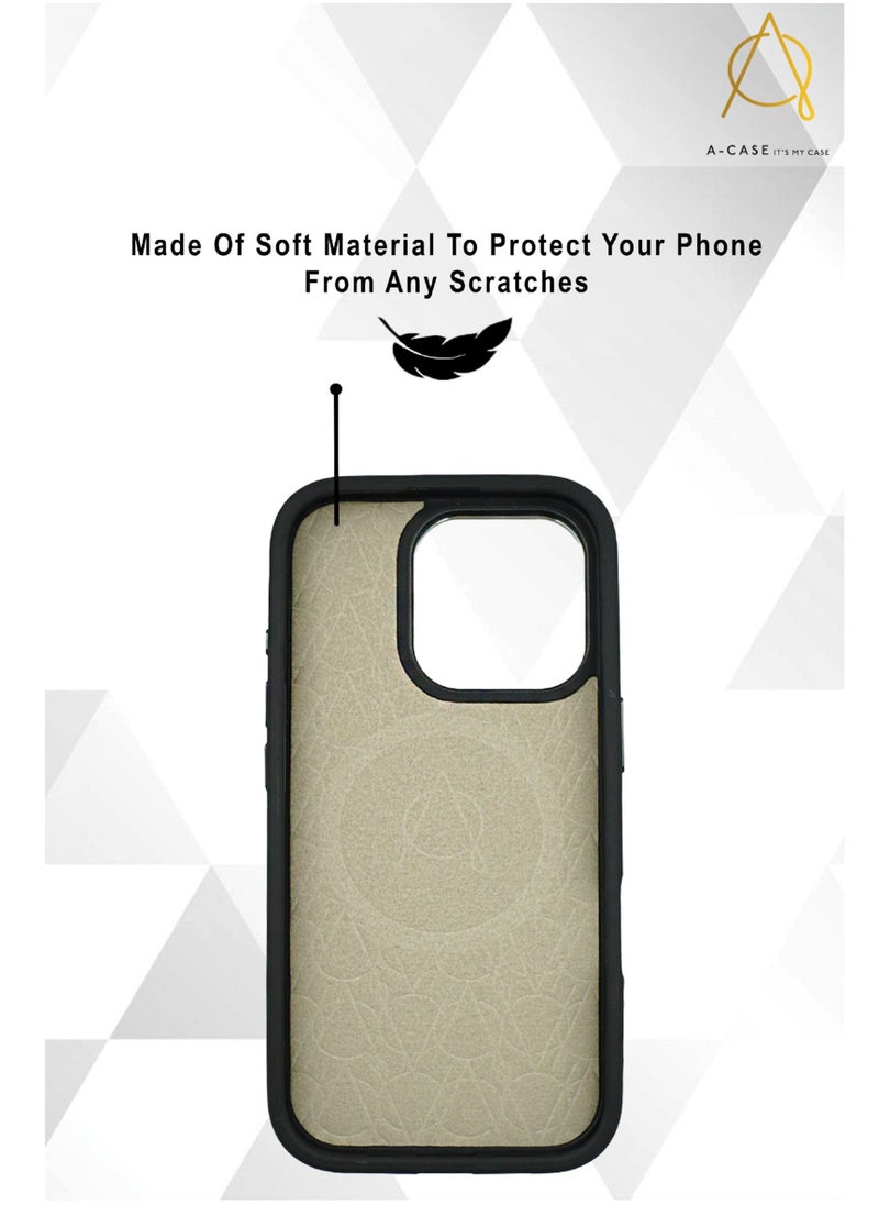 A-Case itsmycase Series Ambar with a Compact Wallet that Made of Soft Material Compatible with iPhone 16 Pro Max - Black