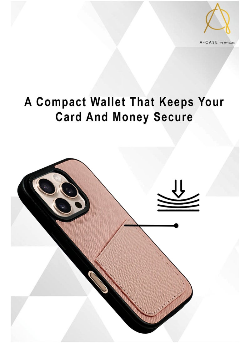 A-Case itsmycase Series Ambar with a Compact Wallet that Made of Soft Material Compatible with iPhone 16 Pro Max - Black